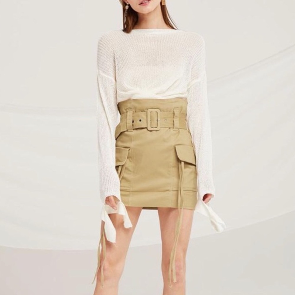 Storets cargo beige belted skirt